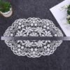 Nordic embroidered lace placemat oval 30x45cm beige white