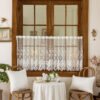 Pastoral warp-knitted lace café curtain short valance (3) Pastoral warp-knitted lace café curtain short valance