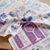 Purple cotton napkin with printed wine glass design