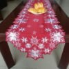 Red snowflake embroidered placemat Christmas festive