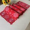 Red snowflake embroidered placemat Christmas festive