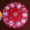 Red snowflake embroidered placemat Christmas festive