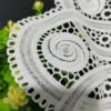 Round hollow embroidered lace placemat 40cm matte camel white