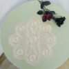 Round hollow embroidered lace placemat 40cm matte camel white