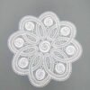 Round hollow embroidered lace placemat 40cm matte camel white