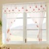 Rustic lace café curtain embroidery pineapple cherry design