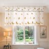 Rustic lace café curtain embroidery pineapple cherry design