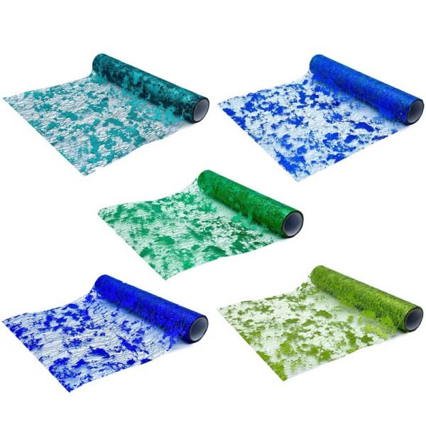 Solid Color Metallic Mesh Table Runner