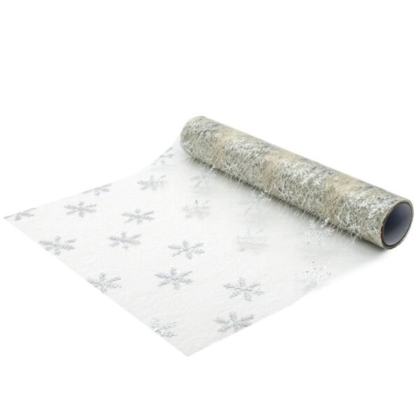 Star and Snowflake Foil Mesh Table Runner