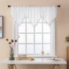 Triangle valance curtain leaf pattern polyester (1) Triangle valance curtain leaf pattern polyester