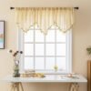 Triangle valance curtain leaf pattern polyester (3) Triangle valance curtain leaf pattern polyester
