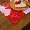 Valentine’s Day embroidered heart placemat