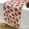 Velvet Printed Christmas Table Runner Floral Candy Pattern