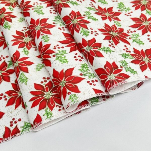 Velvet Printed Christmas Table Runner Floral Candy Pattern