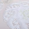 White embroidered round placemat European
