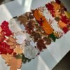 Wine Red Maple Leaf Embroidered Placemat (2) Wine red maple leaf embroidered Thanksgiving placemat