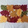 Wine Red Maple Leaf Embroidered Placemat (3) Wine red maple leaf embroidered placemat Thanksgiving theme