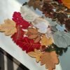 Wine Red Maple Leaf Embroidered Placemat (3) Wine red maple leaf embroidered Thanksgiving placemat