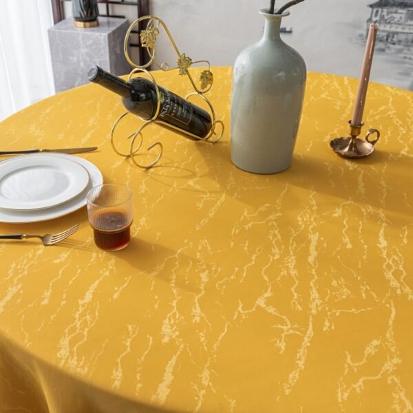 Floral Jacquard Polyester Round Tablecloth | GeoWeave