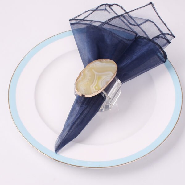 Gold Electroplated Agate Napkin Ring