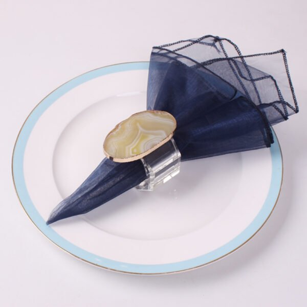 Gold Electroplated Agate Napkin Ring