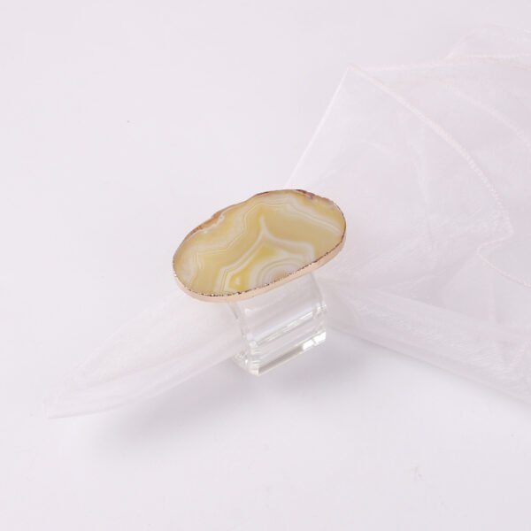 Gold Electroplated Agate Napkin Ring