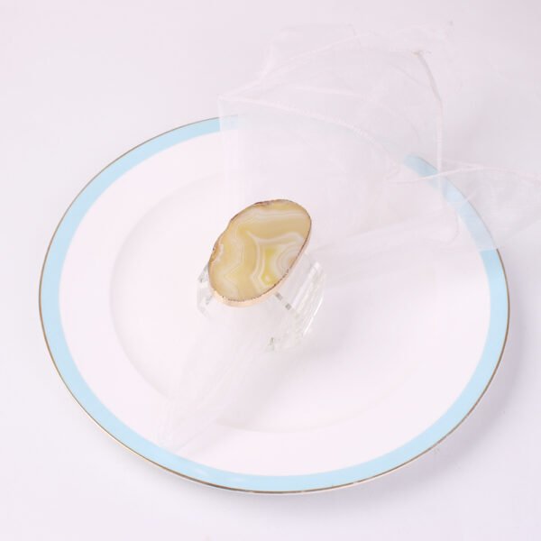 Gold Electroplated Agate Napkin Ring