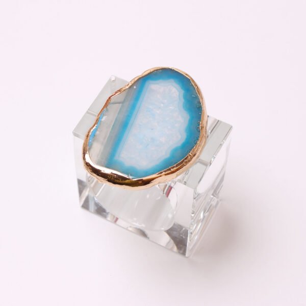 agate napkin ring (5) Blue Natural Agate Napkin Ring Glass Ring