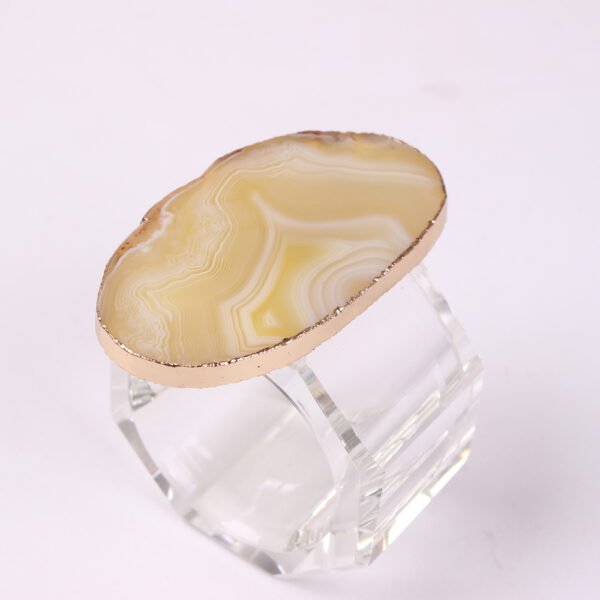 Gold Electroplated Agate Napkin Ring