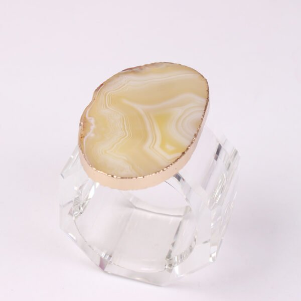 Gold Electroplated Agate Napkin Ring
