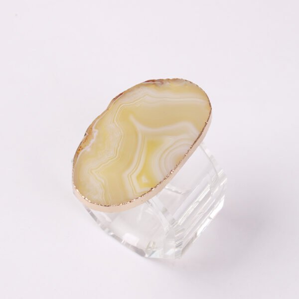 Gold Electroplated Agate Napkin Ring