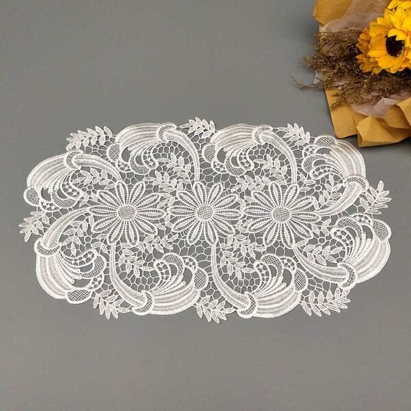american vintage lace embroidered placemat oval round