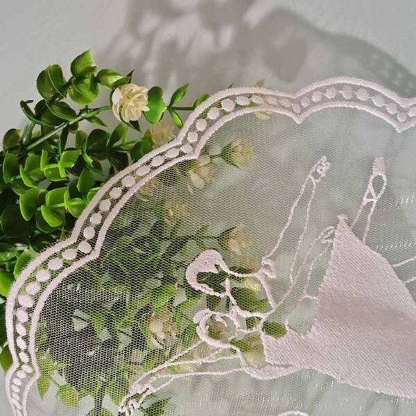 ballet mesh embroidered placemat white light yellow floral (2) ballet mesh embroidered placemat white light yellow floral