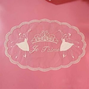 ballet mesh embroidered placemat white light yellow floral