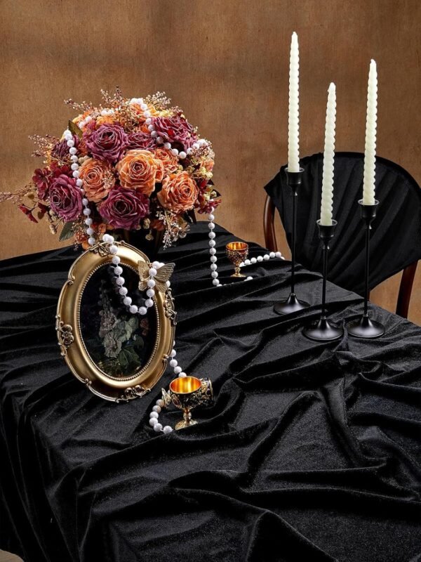 Rectangular Velvet “Ice Flower” Tablecloth | GeoWeave