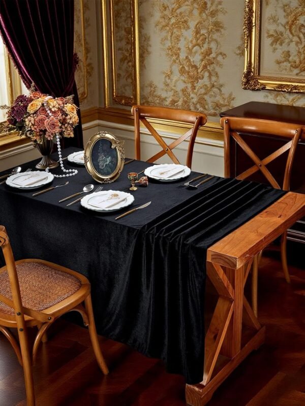 Rectangular Velvet “Ice Flower” Tablecloth | GeoWeave