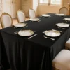 black waterproof tablecloth (1) Round Black Tablecloth – High-Density Polyester Satin Fabric
