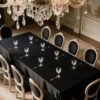 black waterproof tablecloth (2) Round Black Tablecloth – High-Density Polyester Satin Fabric