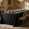 Black French-Style Waterproof Tablecloth – Thickened Youth Cloth Fabric