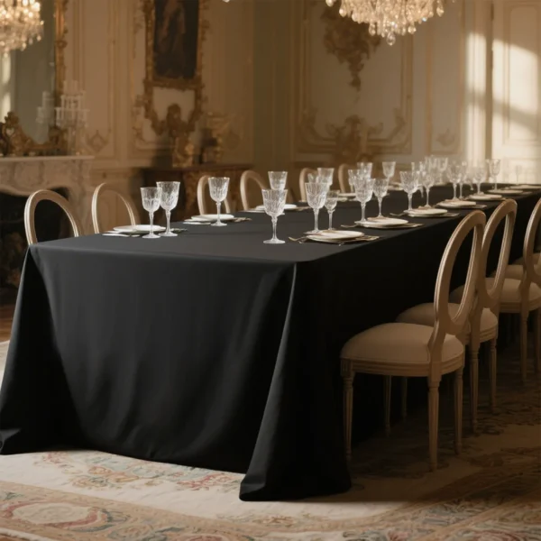 Black French-Style Waterproof Tablecloth – Thickened Youth Cloth Fabric