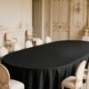 black waterproof tablecloth (5) Round Black Tablecloth – High-Density Polyester Satin Fabric