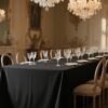 Black French-Style Waterproof Tablecloth – Thickened Youth Cloth Fabric