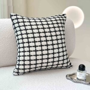 black white decorative pillow