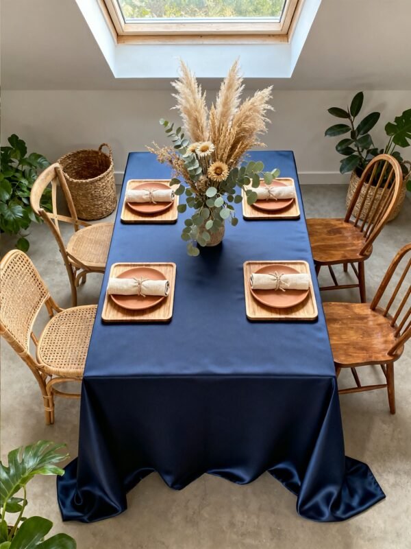 Elegant dining setup with natural decor