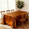 Elegant table with satin tablecloth