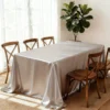 Elegant table with satin tablecloth
