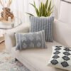 Geometric woven boho cotton cushion cover 45x45cm