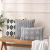 Geometric woven boho cotton cushion cover 45x45cm