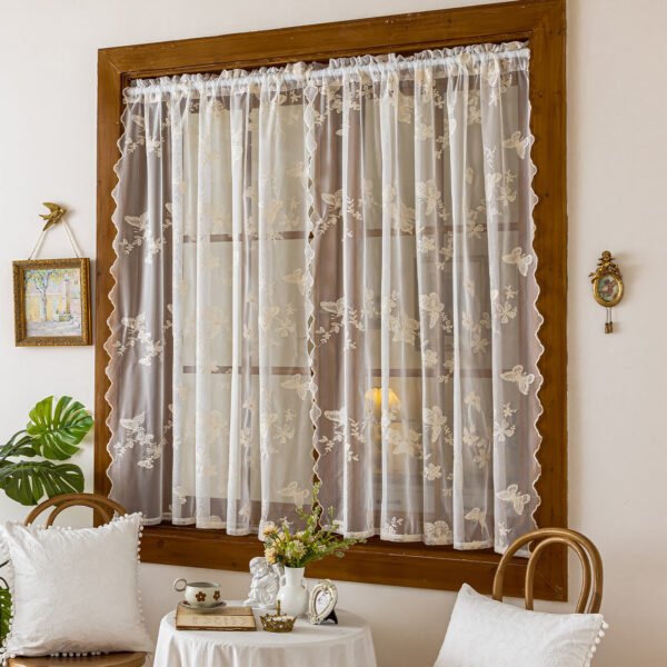 butterfly lace curtain (2) french cottage curtain