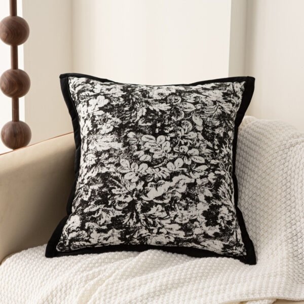 chenille floral cushion cover (6) Chenille floral jacquard cushion cover with piped edges 45x45cm